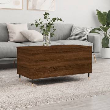 Elegant Brown Oak Coffee Table - 90x44.5x45 cm | hipomarket.co.uk