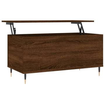 Elegant Brown Oak Coffee Table - 90x44.5x45 cm | hipomarket.co.uk