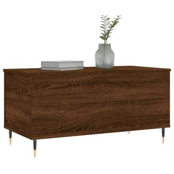 Elegant Brown Oak Coffee Table - 90x44.5x45 cm | hipomarket.co.uk