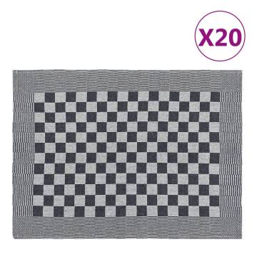 20 Pack Kitchen Towels - Black & White Cotton | HipoMarket