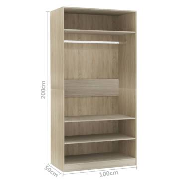 Sonoma Oak Wardrobe 100x50x200 cm - Stylish Storage Solution