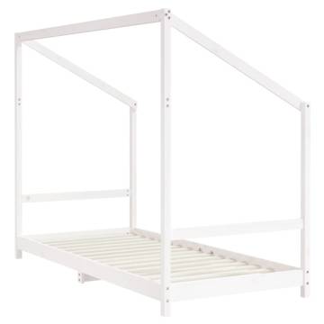 Kids Bed Frame White 90x200 cm - Solid Pine Wood for Comfort