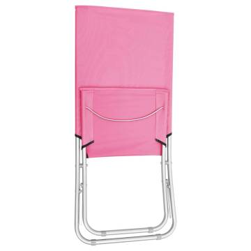 Folding Beach Chairs 2 pcs Pink Fabric - Relax in Style