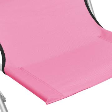 Folding Beach Chairs 2 pcs Pink Fabric - Relax in Style