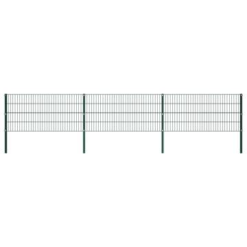 Durable Green Iron Fence Panel Set - 5.1x0.8 m