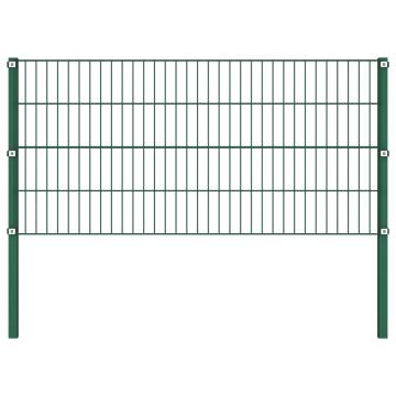 Durable Green Iron Fence Panel Set - 5.1x0.8 m