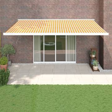 Retractable Awning Yellow & White 5x3 m – Durable & Stylish