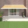 Retractable Awning Yellow and White 5x3 m Fabric and Aluminium Quantity in Package 1 Colour yellow and white Size 500 x 300 cm 