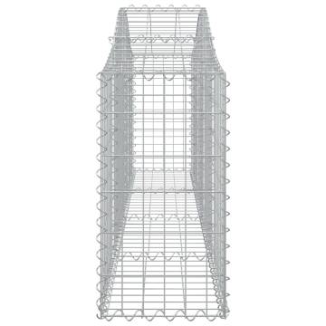 Arched Gabion Baskets - 5 pcs Galvanised Iron | Hipomarket