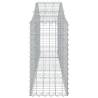 Arched Gabion Baskets - 5 pcs Galvanised Iron | Hipomarket