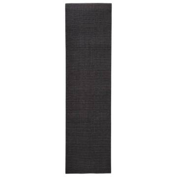 Natural Sisal Rug 66x250 cm - Black | HipoMarket UK