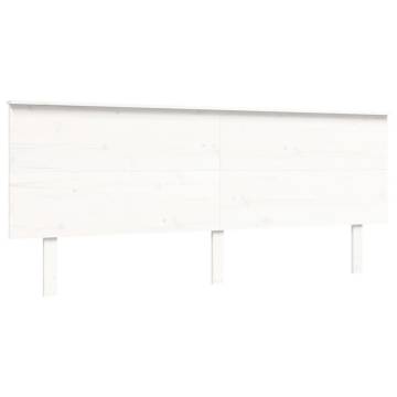 Stylish White Bed Frame with Headboard - 200x200 cm