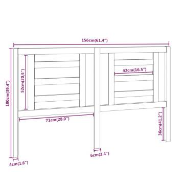 Stylish Solid Pine Bed Headboard - 156x4x100 cm