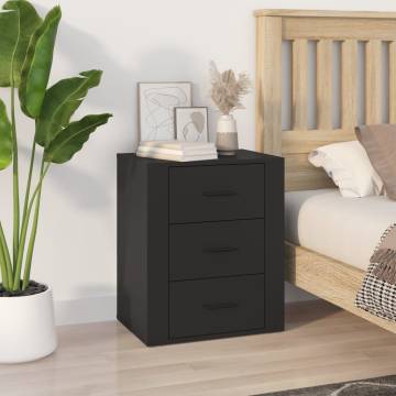 Stylish Black Bedside Cabinet - 50x36x60 cm | HipoMarket