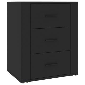 Stylish Black Bedside Cabinet - 50x36x60 cm | HipoMarket