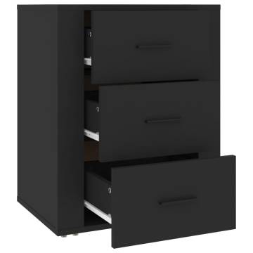 Stylish Black Bedside Cabinet - 50x36x60 cm | HipoMarket