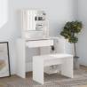 Dressing Table with Mirror - White 86.5x35x136 cm | HipoMarket