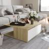 Coffee Table White and Sonoma Oak 80x80x31 cm Engineered Wood Colour white and sonoma oak Quantity in Package 1 