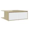 Elegant White & Sonoma Oak Coffee Table | 80x80cm