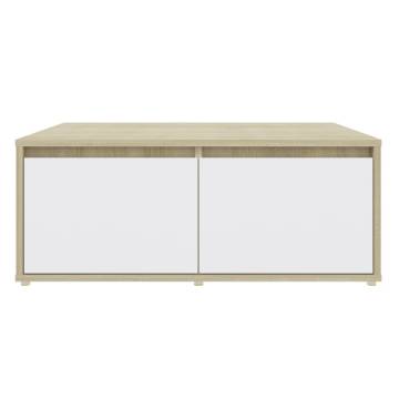 Elegant White & Sonoma Oak Coffee Table | 80x80cm