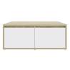 Elegant White & Sonoma Oak Coffee Table | 80x80cm