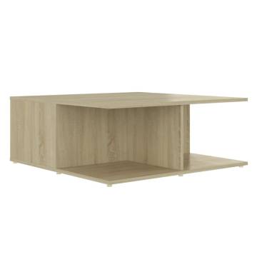 Elegant White & Sonoma Oak Coffee Table | 80x80cm