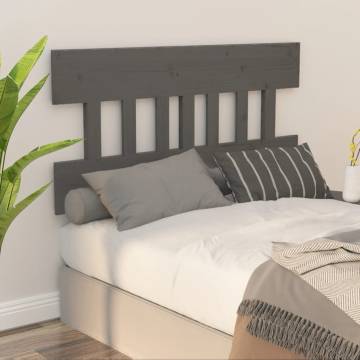 Stylish Grey Bed Headboard - 153.5x3x81 cm Solid Pine