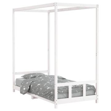 Kids Bed Frame White 90x190 cm - Solid Pine Wood