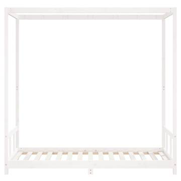 Kids Bed Frame White 90x190 cm - Solid Pine Wood