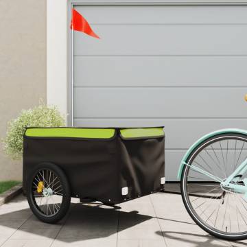 Bike Trailer Black and Green - Durable 45 kg Capacity