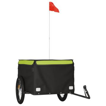 Bike Trailer Black and Green - Durable 45 kg Capacity