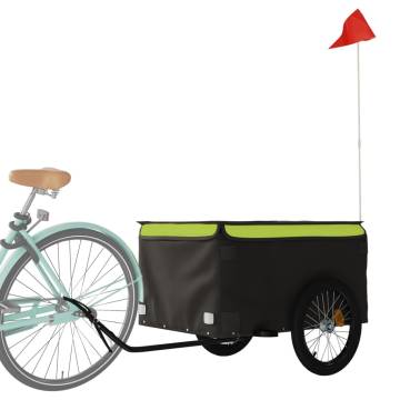 Bike Trailer Black and Green - Durable 45 kg Capacity