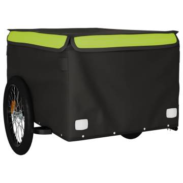 Bike Trailer Black and Green - Durable 45 kg Capacity