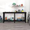 Sturdy Black Work Bench - Durable Pine | 180x50x80 cm