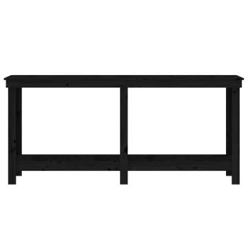 Sturdy Black Work Bench - Durable Pine | 180x50x80 cm