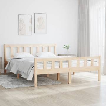 Solid Wood Bed Frame 120x190 cm - Small Double | Hipomarket