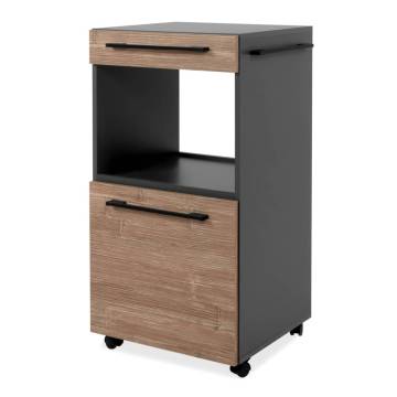 Finori Palma 35A Rolling Storage Cabinet - Anthracite Grey & Bamboo