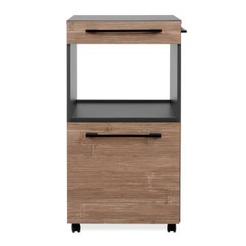 Finori Palma 35A Rolling Storage Cabinet - Anthracite Grey & Bamboo