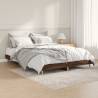 Bed Frame Brown Oak 135x190 cm Double Engineered Wood Colour brown oak Size 135 x 190 cm 