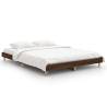 Brown Oak Bed Frame 135x190 cm | Engineered Wood | Hipo Market