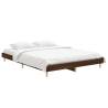 Brown Oak Bed Frame 135x190 cm | Engineered Wood | Hipo Market