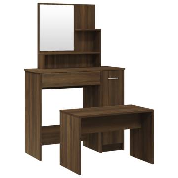 Dressing Table Set Brown Oak - Stylish & Functional | HipoMarket