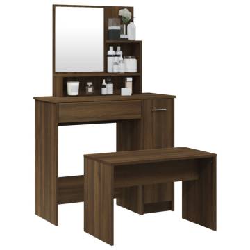 Dressing Table Set Brown Oak - Stylish & Functional | HipoMarket