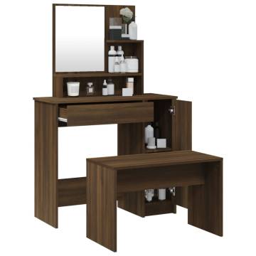 Dressing Table Set Brown Oak - Stylish & Functional | HipoMarket