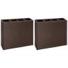 Garden Raised Bed with 4 Pots 2 pcs Poly Rattan Brown(2x41085) Colour brown Quantity in Package 1 Number of pockets 8 