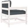 Garden Chairs with Cushions - 2 pcs White Solid Pine Wood