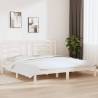 Bed Frame White Solid Wood Pine 200x200 cm Colour white Size 200 x 200 cm 