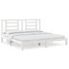 White Solid Wood Pine Bed Frame 200x200 cm - Hipomarket