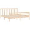 Solid Wood Bed Frame with Headboard 200x200 cm | Hipomarket