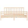 Solid Wood Bed Frame with Headboard 200x200 cm | Hipomarket